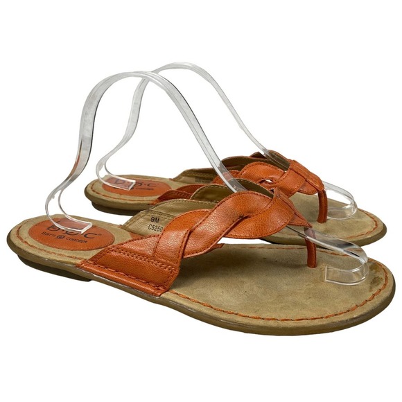 BOC Born Concept Womens Size 9 Orange Braided Flip Flop Slip On Thong Sandals - Picture 1 of 7
